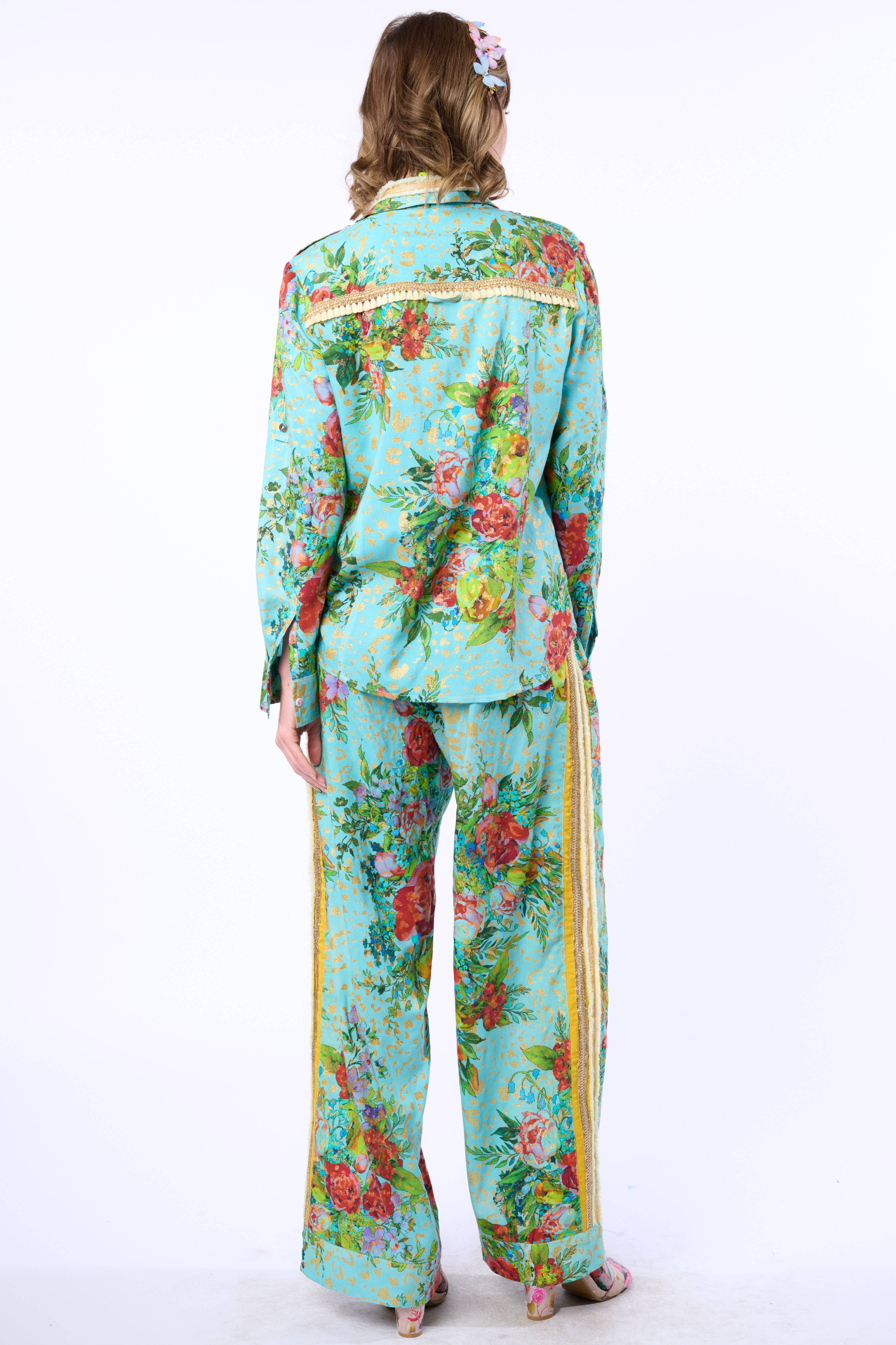 Imprimé Aqua Pantalon Cordelia en vente sur Faire11