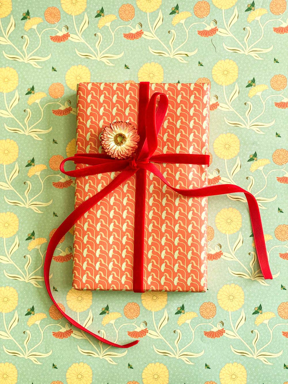 re:mused studio - Wholesale Flat Wrap - Calendula Gift Wrap Sheet-Double Sided5