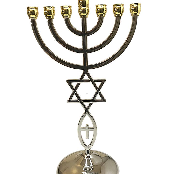 3 Arches USA - Vente Menora - Menorah messianique juive, chandelier à 7 branches de 21,5 cm de hauteur2