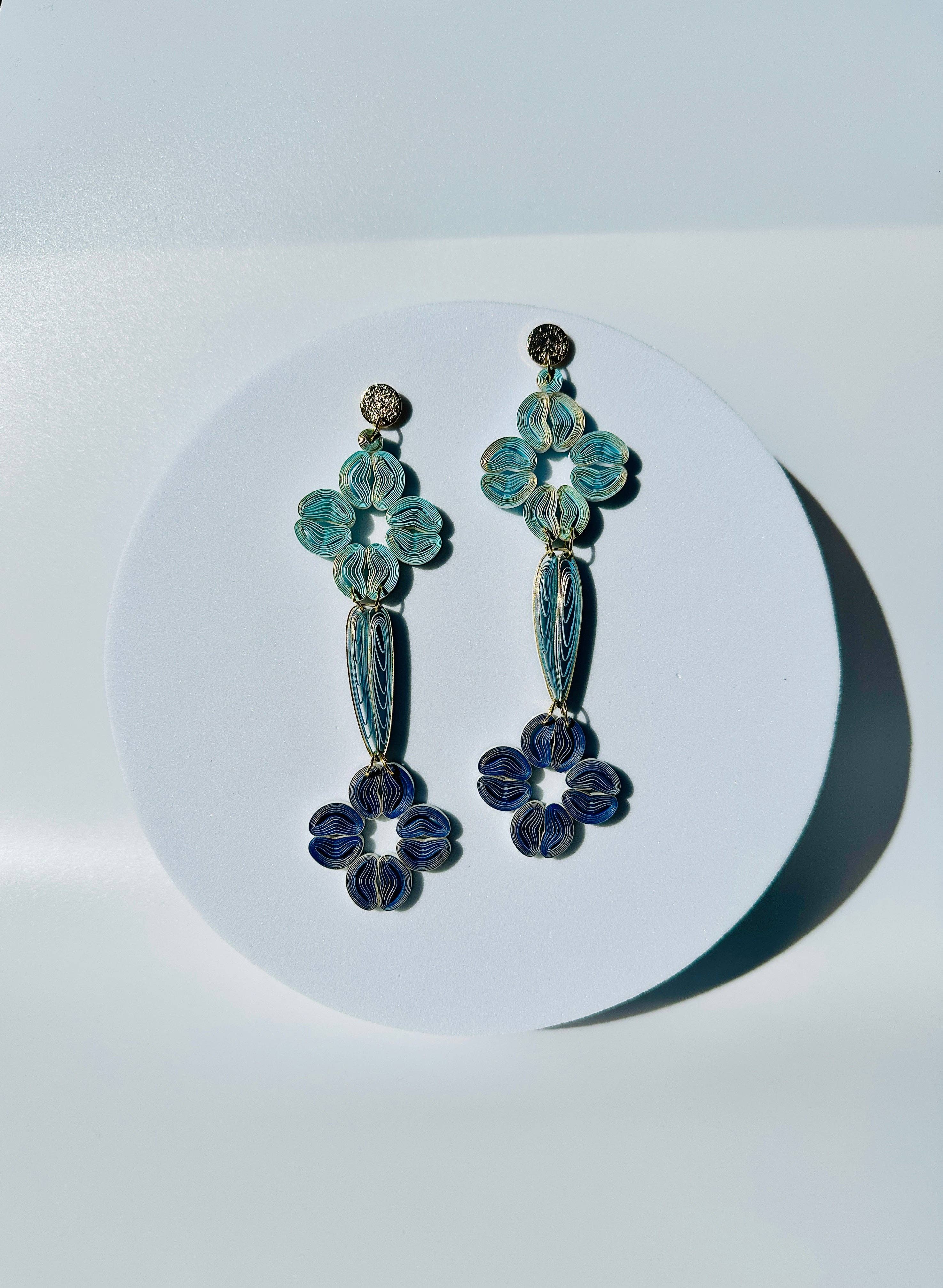 Paper Shaper by Julie - Wholesale Dangle Earrings - Flowerful Cascade Dangle Paper Earrings3