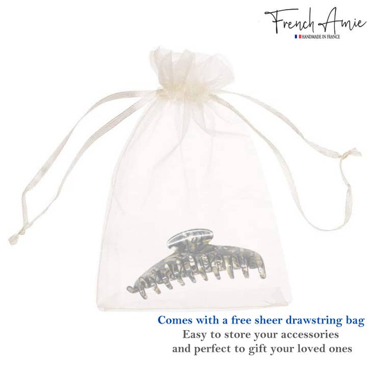 Parcelona - Wholesale Hair Clip - Women's - French Amie Contour Large 4 ¾” Celluloid Handmade Jaw Hair Claw Clip for Women41