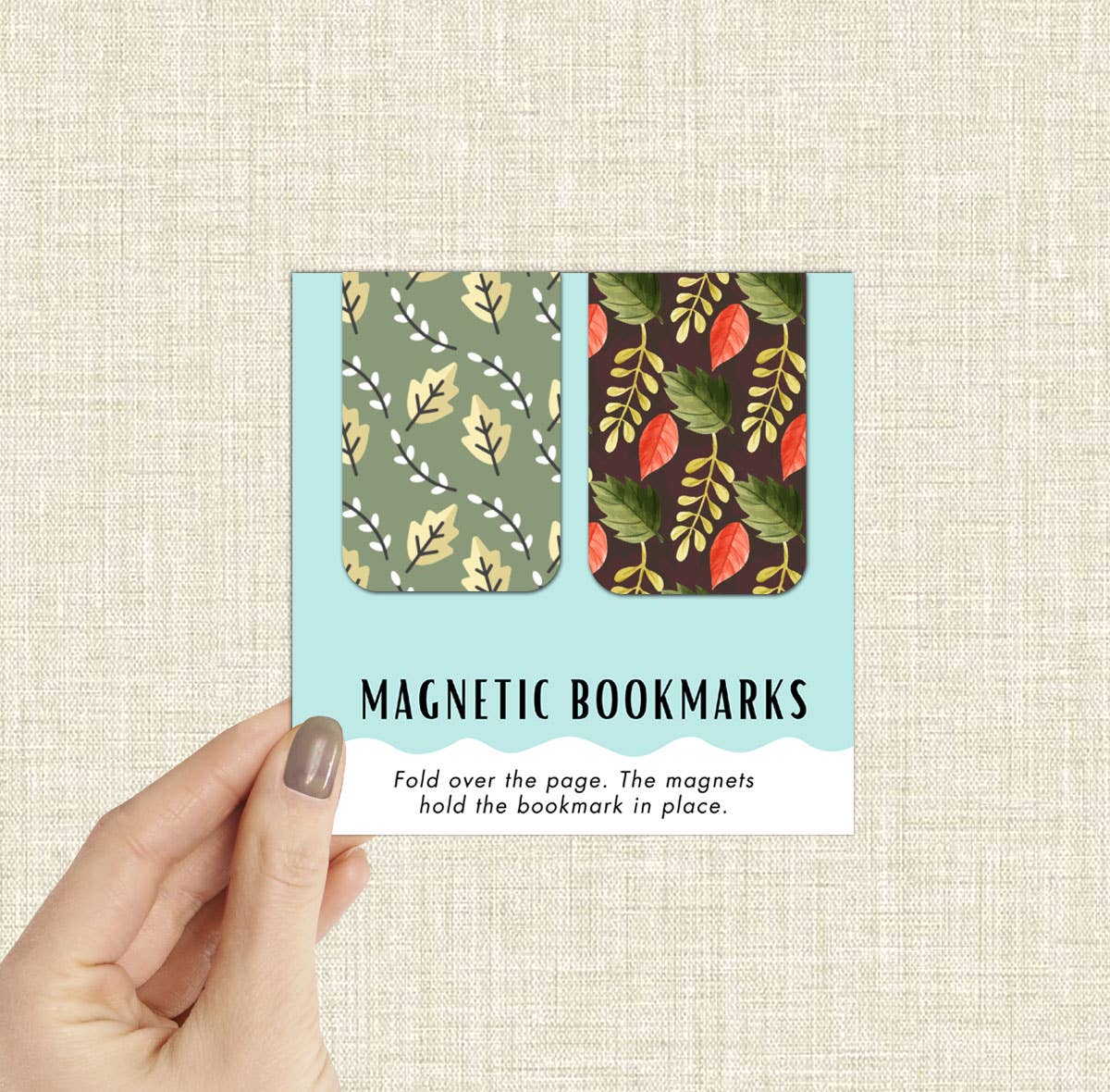 Coastal Creators of Connecticut - Wholesale Bookmark - 2-Pack Autumn Fall Leaves Magnetic Bookmarks (Packaged)3