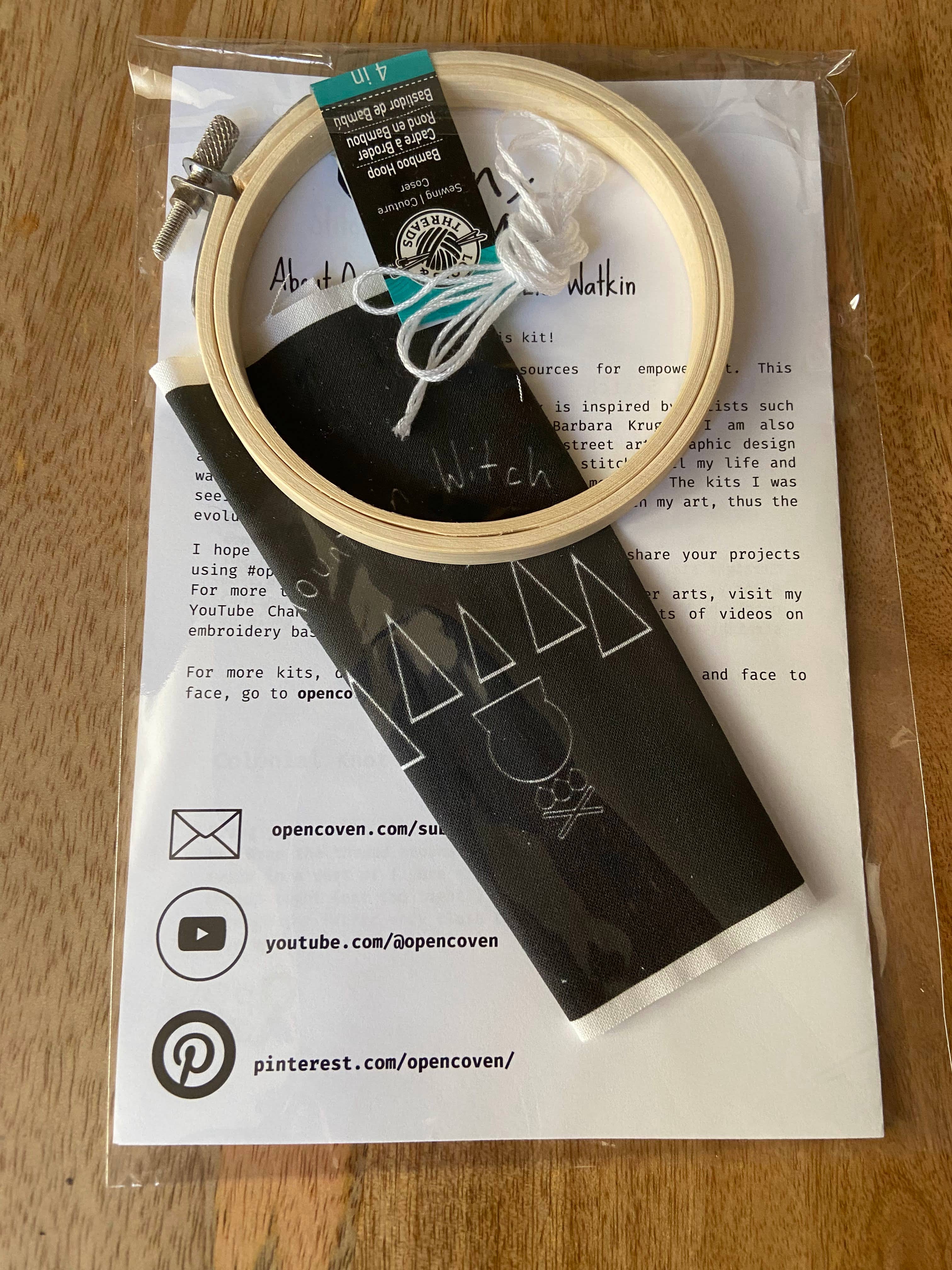 Open Coven - Wholesale Embroidery/Cross Stitch Supplies - Mountain Witch 4 Inch Embroidery Kit2