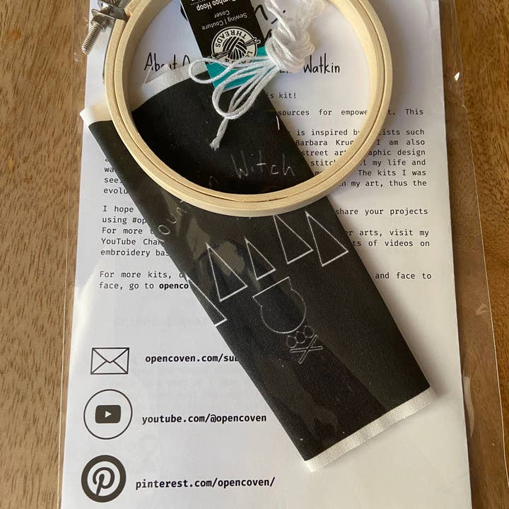 Open Coven - Wholesale Embroidery/Cross Stitch Supplies - Mountain Witch 4 Inch Embroidery Kit2