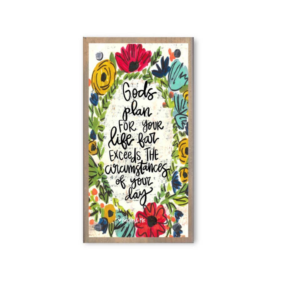 Baxter & Me - Wholesale Decorative Tabletop Object - God's Plan for your Life Driftwood Happy Block