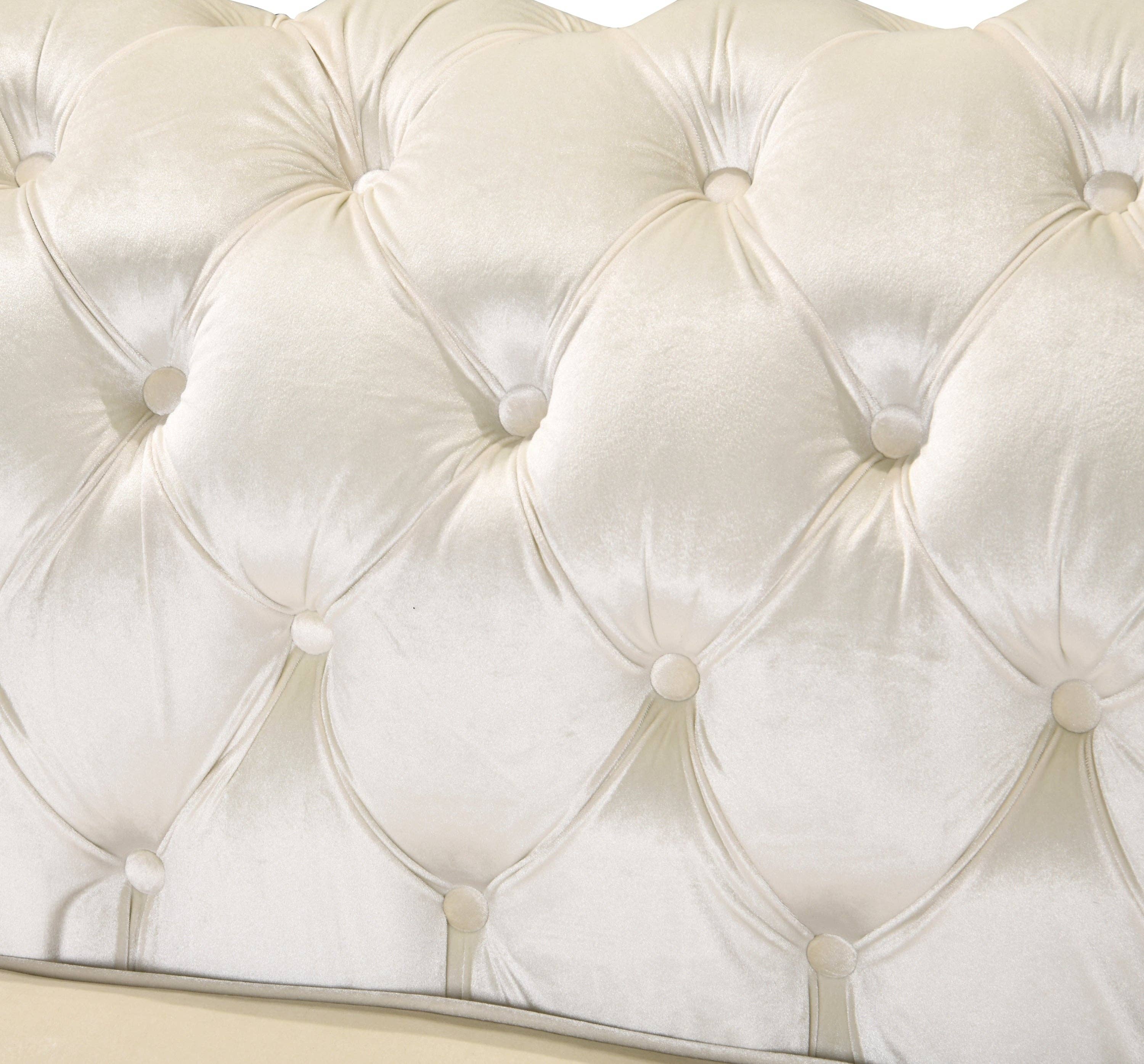 39F Inc. - Wholesale Sofa - 84" Luxury Chesterfield 3-Seat Velvet Sofa with Gold Accents2