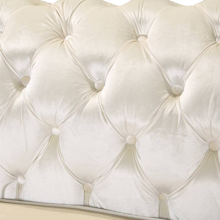 39F Inc. - Wholesale Sofa - 84" Luxury Chesterfield 3-Seat Velvet Sofa with Gold Accents2