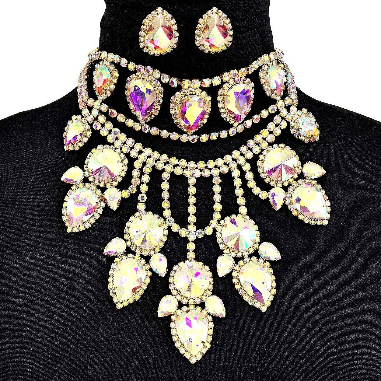 Diacly - Vente Parures de bijoux - Ensemble Collier Ras-du-Cou Chunky Floral Renaissance2