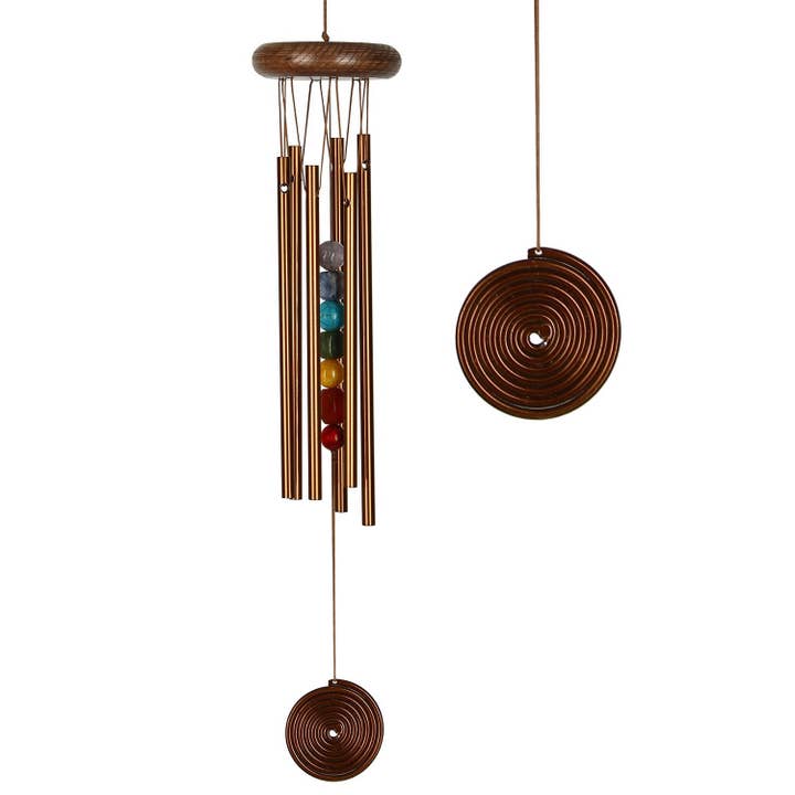 Woodstock Chimes - Wholesale Wind Chime - Woodstock Chakra Chimeâ„¢ - Seven Stones, Bronze