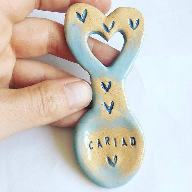 Small Ceramic Love Spoon: Welsh Cariad Gift, Made in UK for wholesale by Love & Lovelier