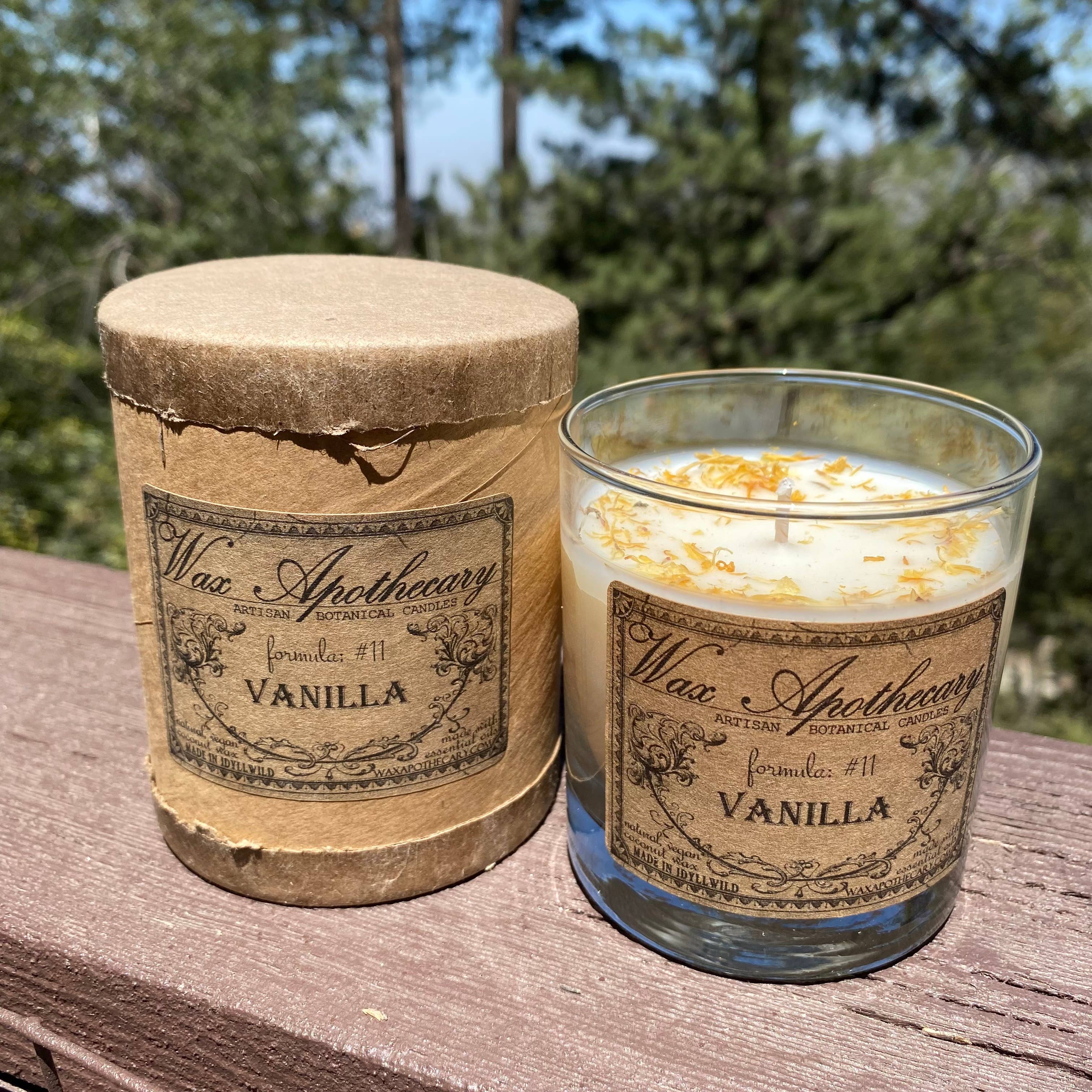 Wax Apothecary – wholesale Burkljus – Vanilj botaniska ljus i Scotch glas med presentförpackning 7oz3