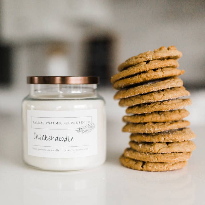 Snickerdoodle Soy Candle for wholesale by Palms, Psalms, & Prosecco