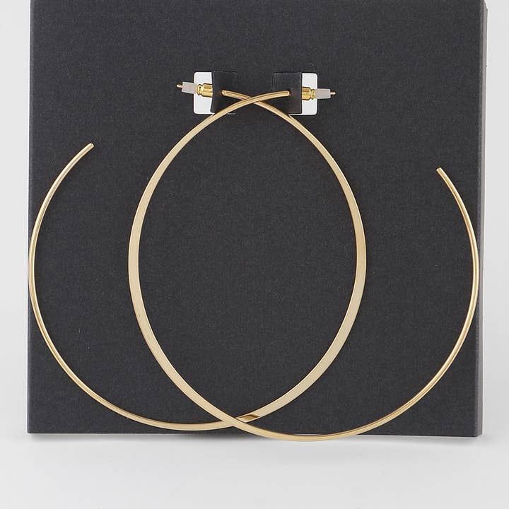 Oversized Metal Dipped Hoop Earrings for wholesale by 3AM BY H&D ACCESSORIES