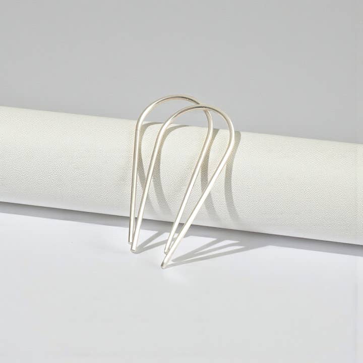 Modern Open Hoop Threader Earrings - Sterling Silver for wholesale by Bijou by SAM
