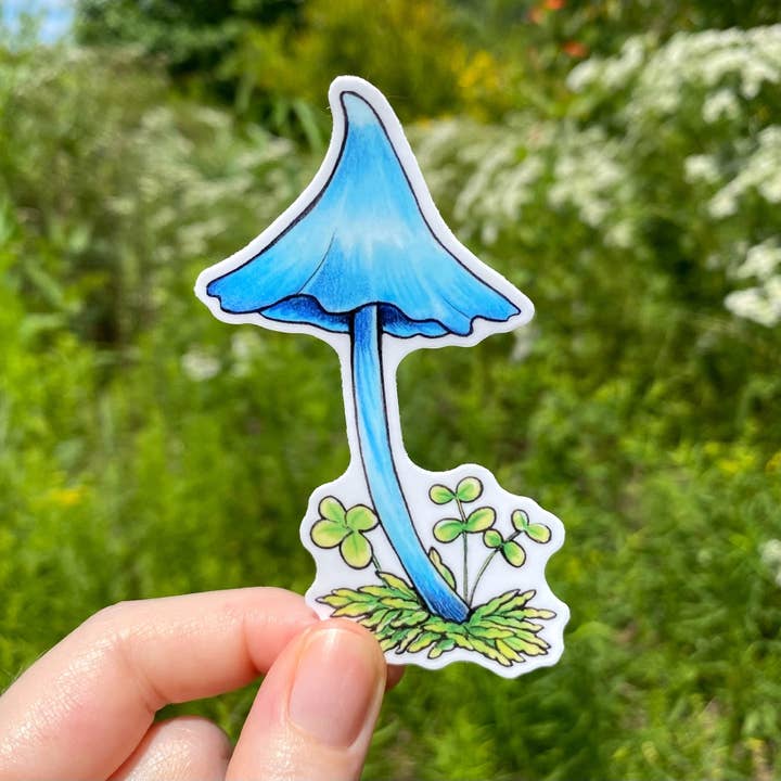 Allison Stoiser Art - Wholesale Sticker - Werewere-Kōkako Mushroom Weatherproof Vinyl Sticker0