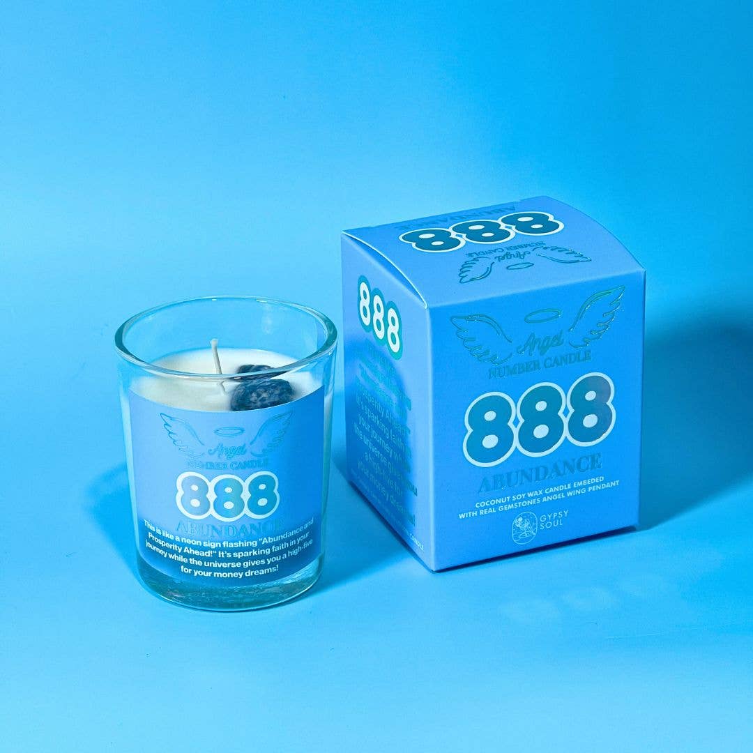 Gypsy Soul - Vente Bougie en bocal - Bougie Lotion Numéro d'Ange avec Pendentif Ange Pierre Précieuse Aile18