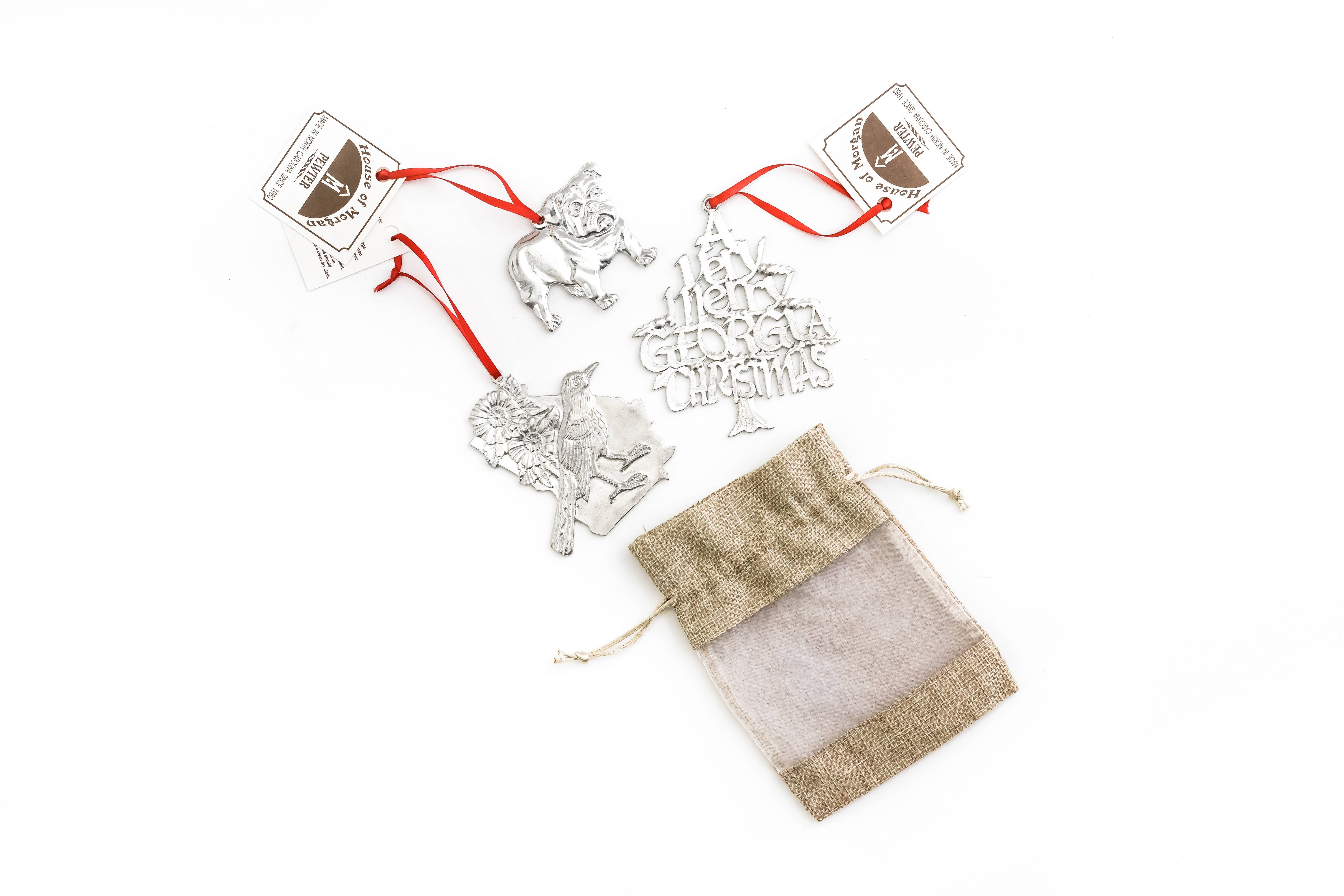 House of Morgan Pewter - Wholesale Ornament - Georgia Gifts - Bulldog - State Symbols - Christmas Ornament8