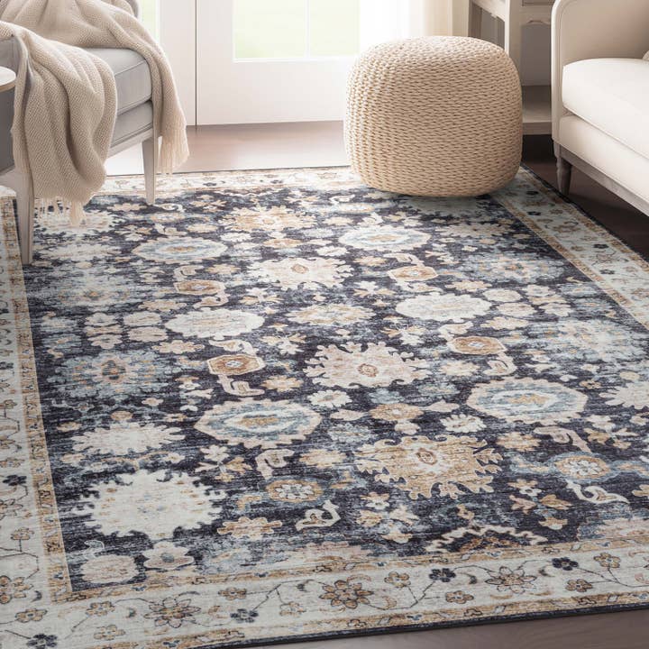 Well Woven - Wholesale Area Rug - Elle Basics Gala Oriental Easy-Clean Washable Rug by Well Woven - Durable, Non-Slip, Low-Profile Design for Home Comfort