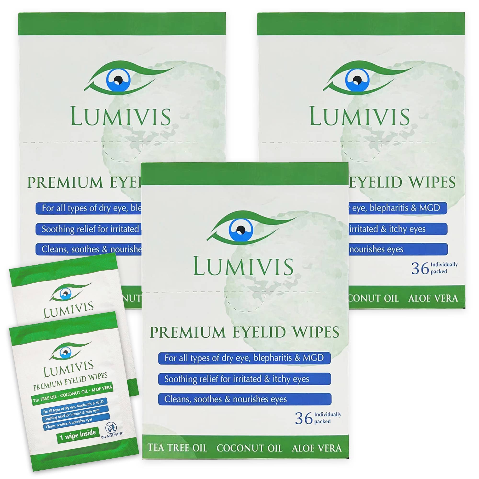 Lumivis - Wholesale Eye Treatment Mask - Lumivis Eyelid & Eyelash Wipes with Tea Tree Oil 108 Pieces0