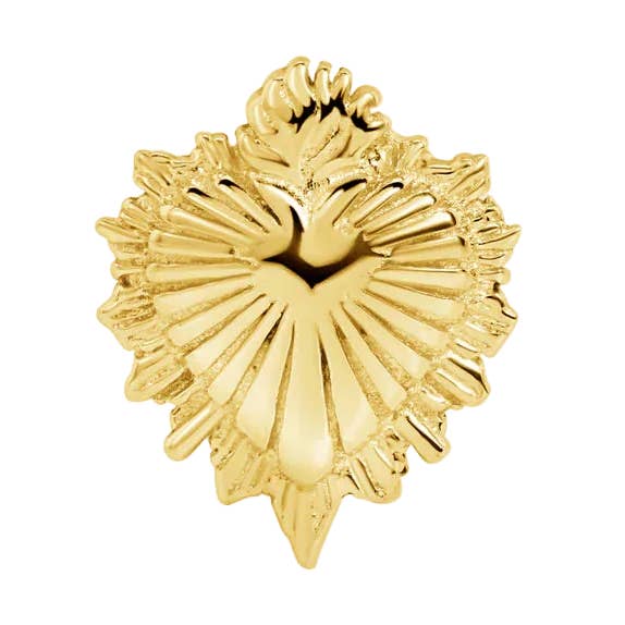 Sacred Heart – 14K Gold Threadless/Threaded End for wholesale by Piercing-zone