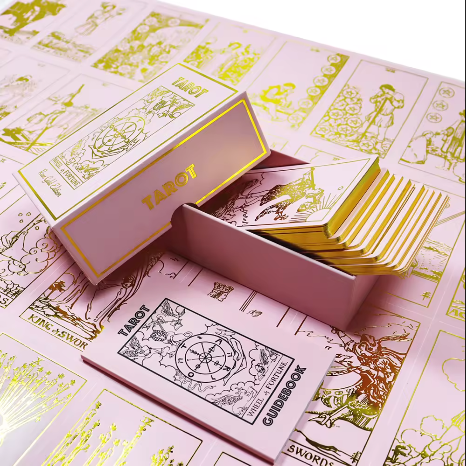 Vieux Monde - Wholesale Tarot Cards - Rose Gold Tarot & Guide | Classic Tarot Design and Gold Foil1