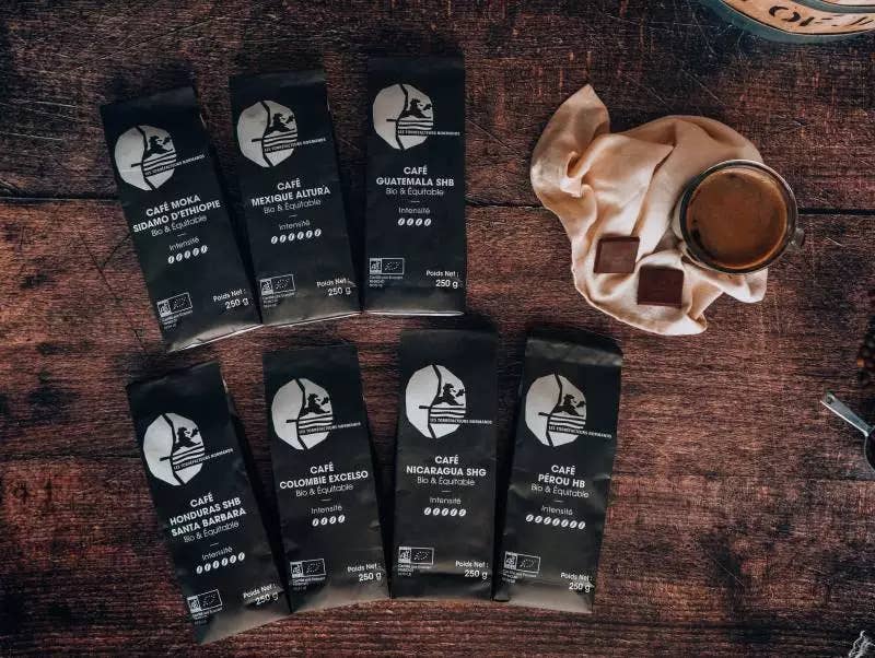 Les Torréfacteurs Normands – wholesale Coffee beans – Pack of 7 fair-trade organic coffees0