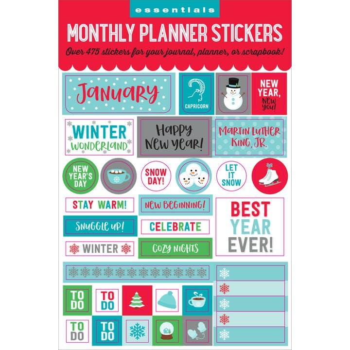 Peter Pauper Press - Wholesale Sticker - Essentials Month By Month Planner Stickers1