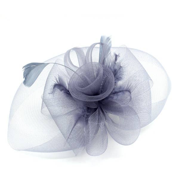 April Moon - Wholesale Fascinator Hat - Women's - AH0041-Classic Flower Mesh Fascinator with Headband and Clip2