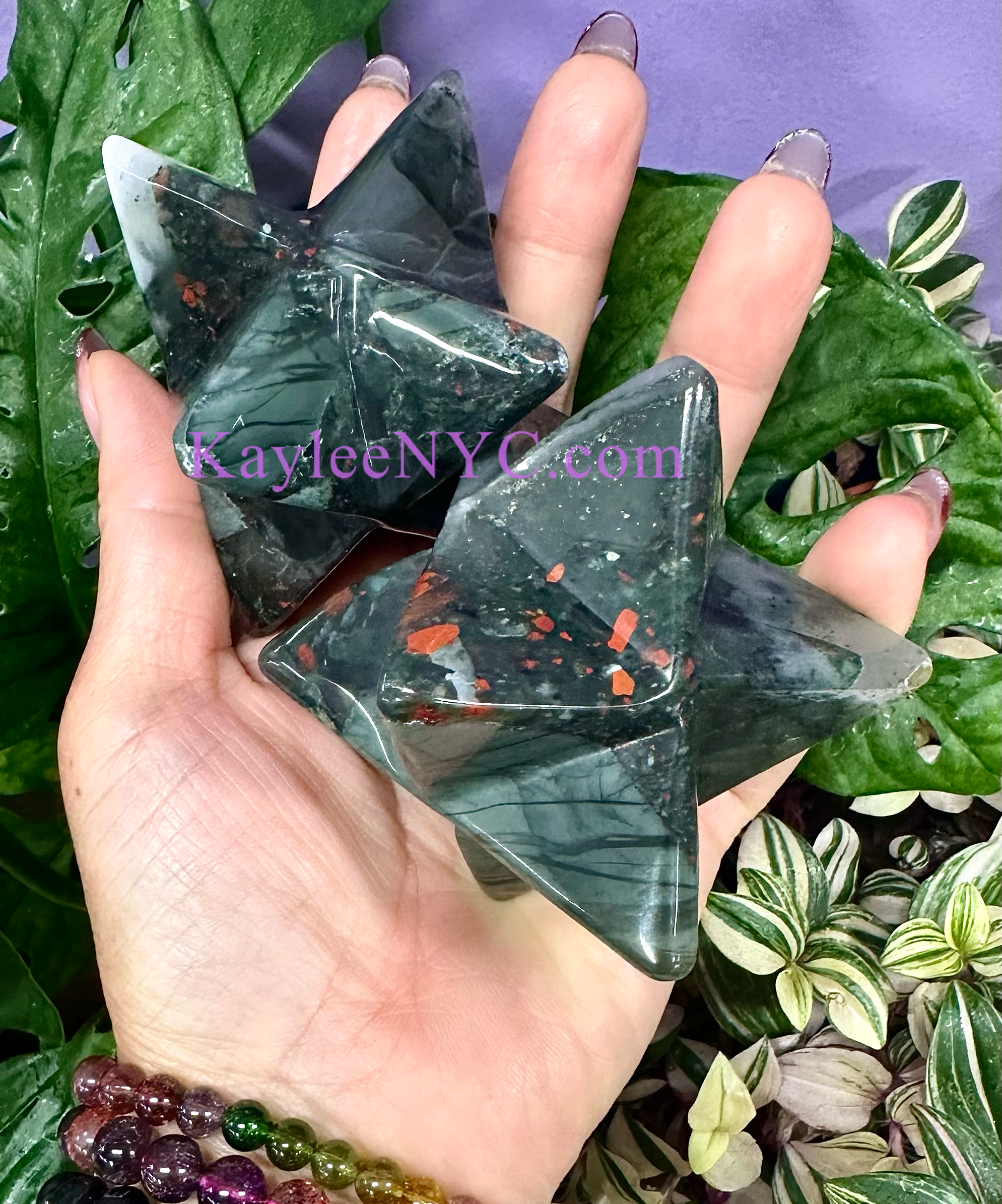 KayleeNYC - Wholesale Spiritual Stone/Crystal - 3cm Natural Bloodstone Merkaba Healing Energy4