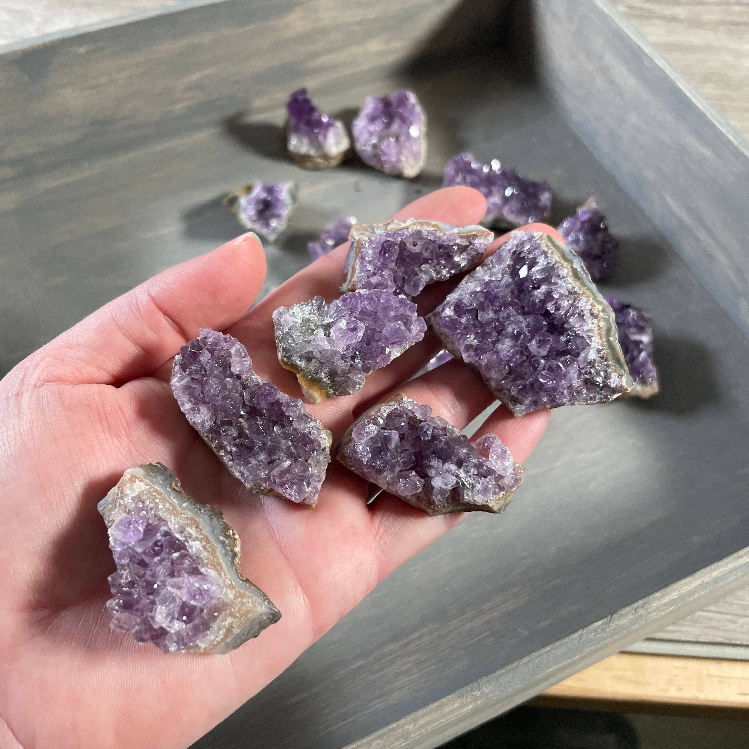 Keystone Crystals - Wholesale Spiritual Stone/Crystal - Amethyst Small Clusters 1 pound Lot1