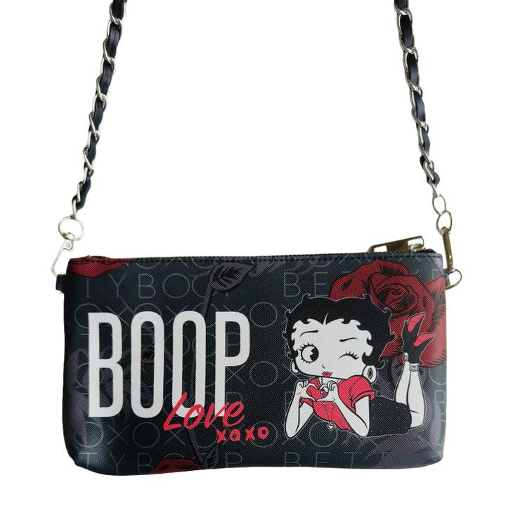 Betty Boop Purse - Red Roses w/ Chain for wholesale by MID-SOUTH PRODUCTS