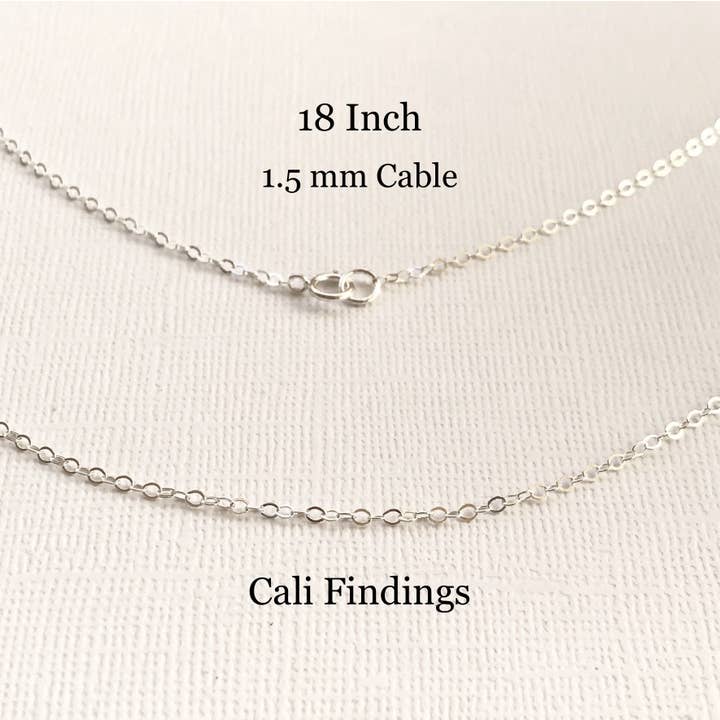 Cali Findings – Engroshandel Led/kæde halskæde – 18" Sterling sølv 1,5 mm kabel kæde, færdig fladt kabel
