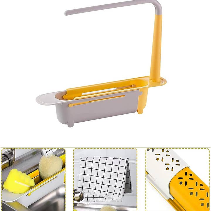 VIGOR - Wholesale Kitchen Storage/Organizer - Telescopic Sink Storage Rack,Adjustable Length, Drain Basket3