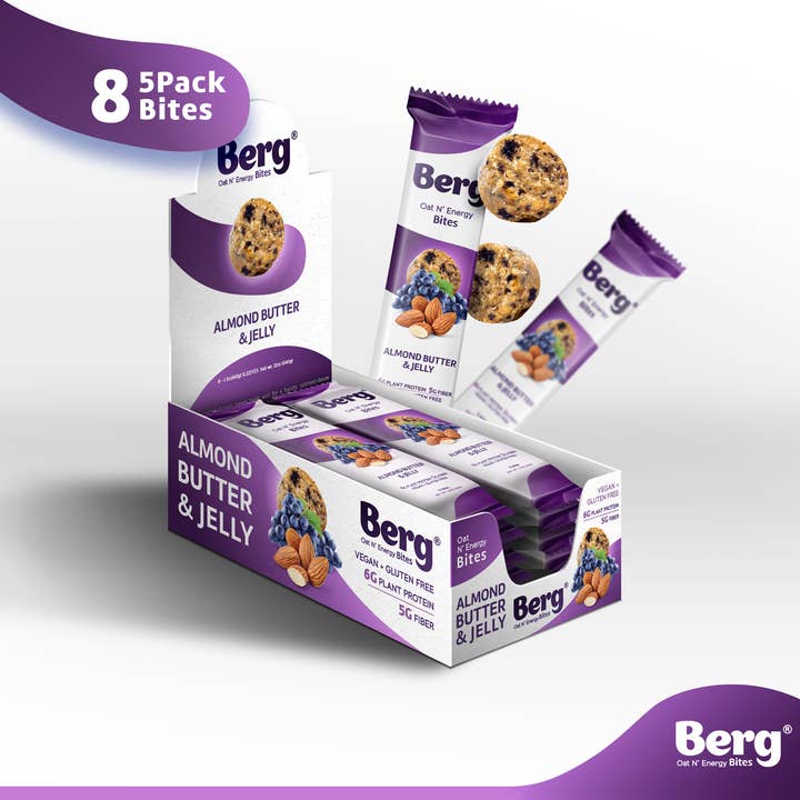 Berg Bites - Wholesale Snack Bar - 1.5oz Almond Butter and Jelly Energy Bites