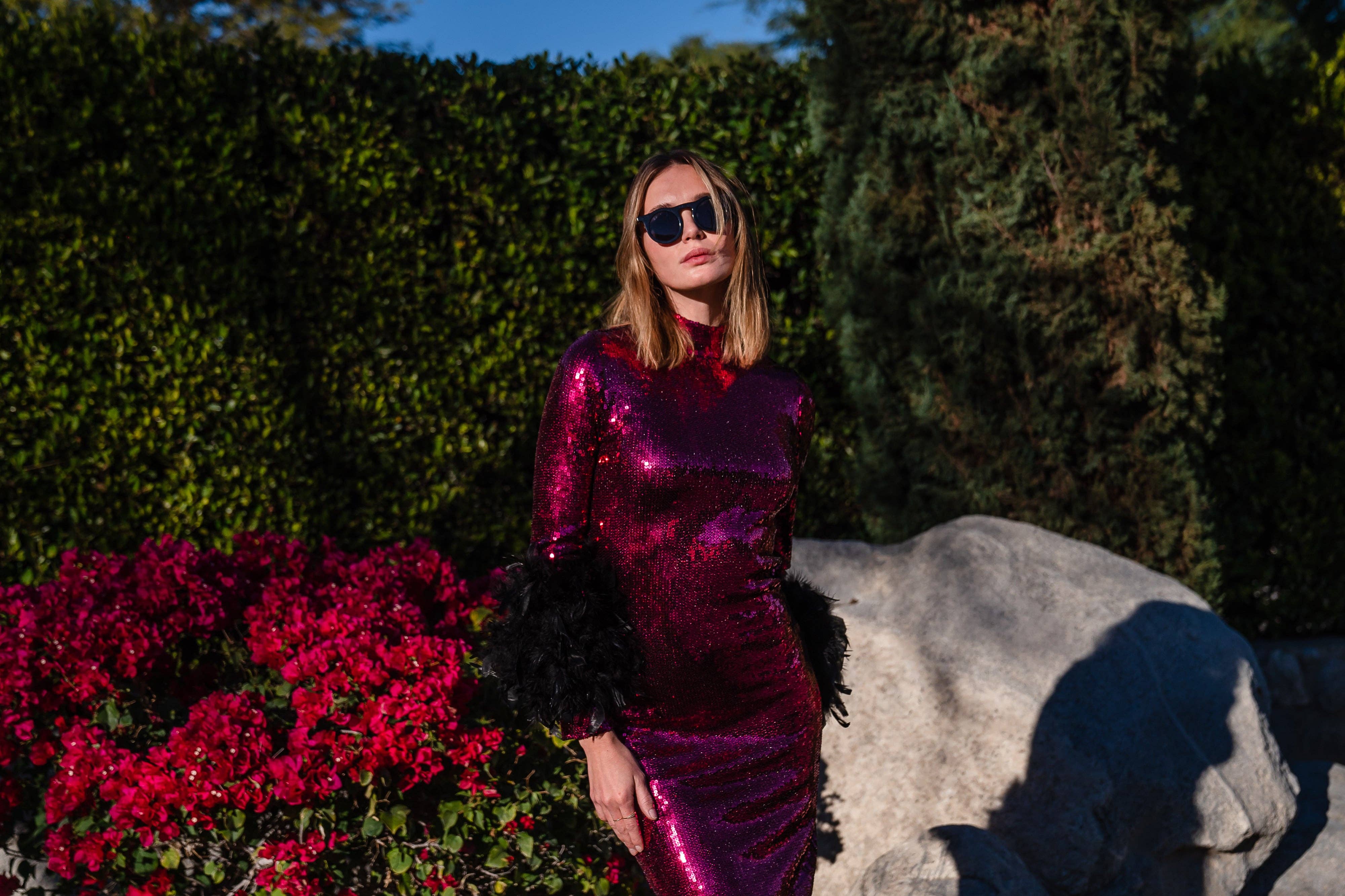 Jennafer Grace - Wholesale Jurk - Dames - Julianne jurk met lovertjes in zwarte kers5