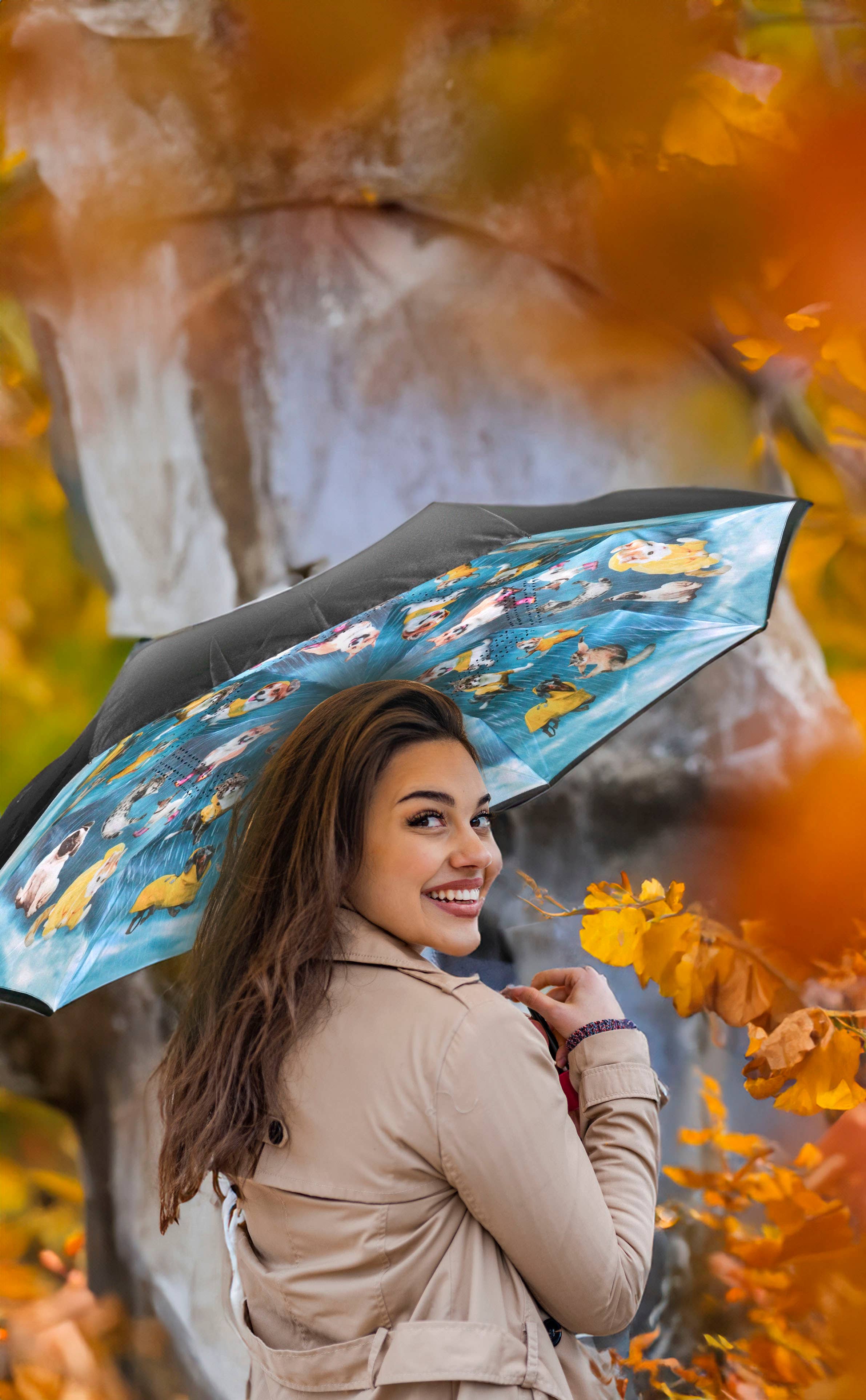 Calla Products – wholesale Paraply - Unisex – Inverterat paraply – Topsy Turvy-design, unika tryck15