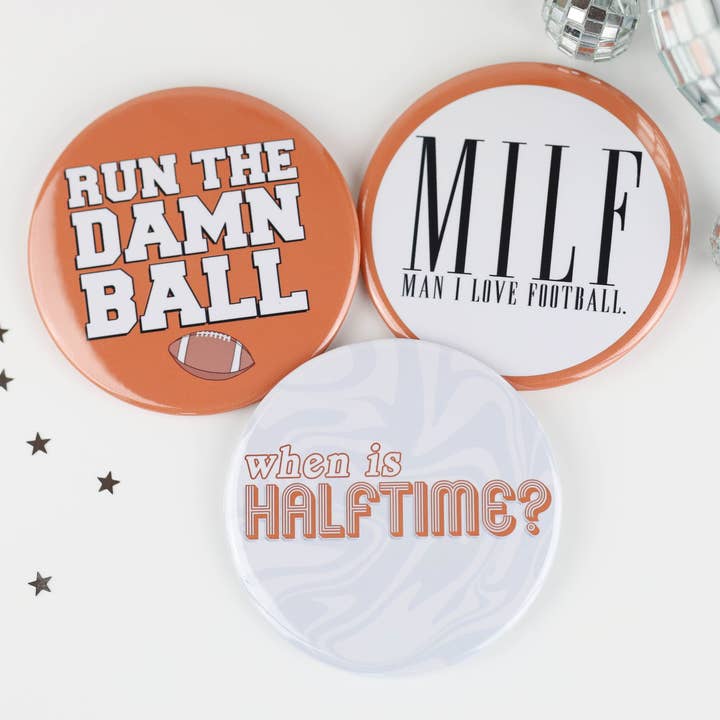 Tailgated Co. - Wholesale Lapel Pin/Button - Burnt Orange Game Day  Buttons | Game Day Pins1