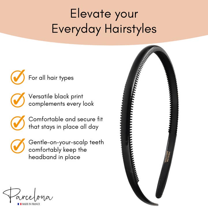 Parcelona - Wholesale Fashion Headband - Women's - Parcelona French Yoga Headband Inner Grip Teeth Hairband for Women & Men Unisex10