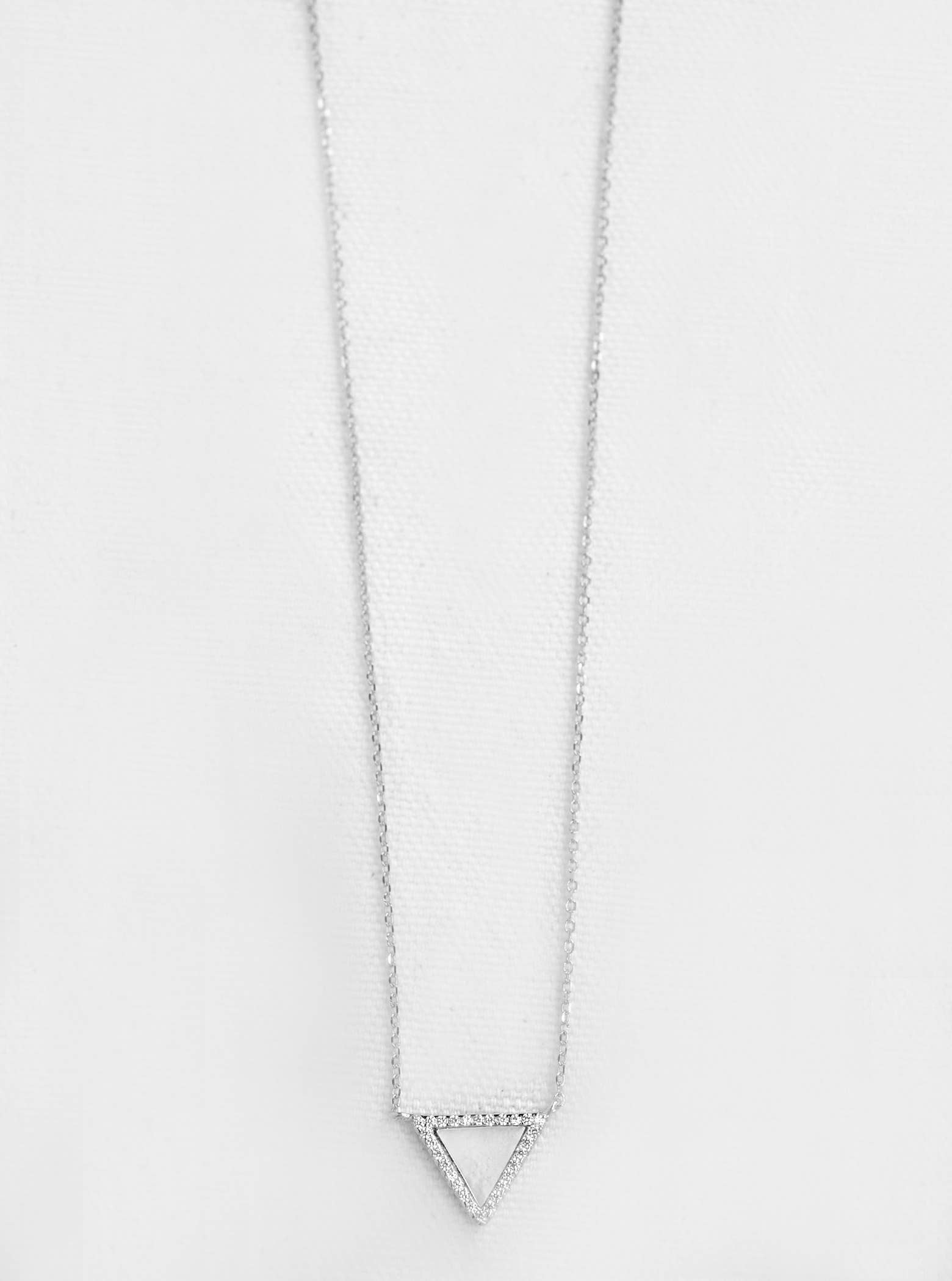 FELIX Z DESIGNS - Wholesale Pendant/Charm Necklace - 925 Silver Mother of Pearl Triangle Necklace1