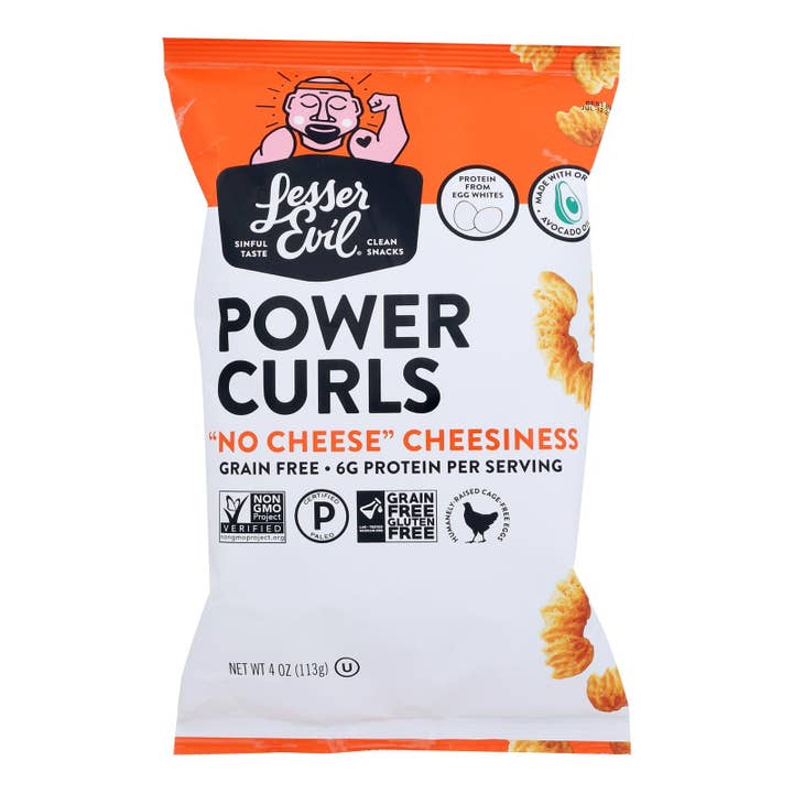 Ware Spark - Wholesale Puffed Snack - Lesser Evil - Power Curls No-cheese Cheesiness - Case Of 12-4 Oz
