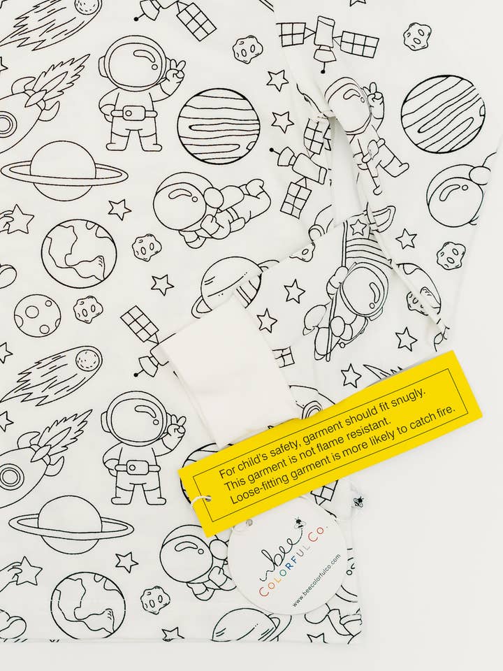 Bee Colorful Co. - Wholesale Sleepwear Set - Kids - Space Coloring Pajamas 2 piece set made from Bamboo7