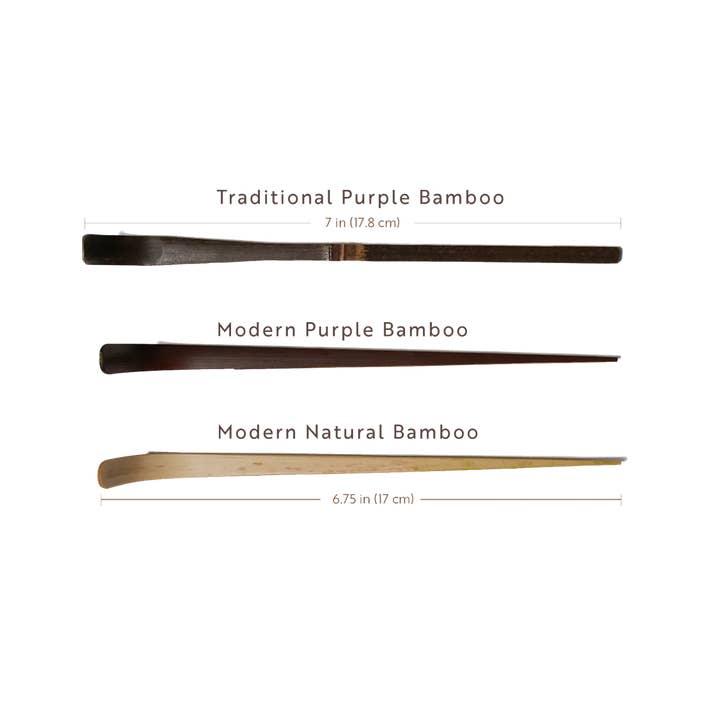 Purple Bamboo Scoop (Chashaku) | Handmade for wholesale by Midori Spring Limited