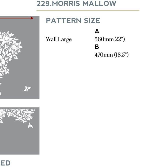 Stencil Up – Rolo de papel de parede por atacado – Estêncil Mallow de William Morris6