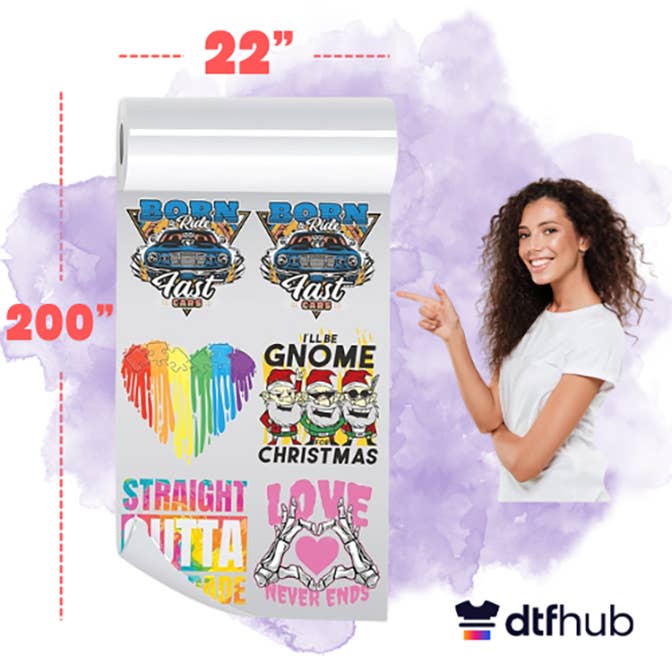 DTF Direct to Film Gang Sheet ( 22'' x 200'' ) for wholesale by DTFHub