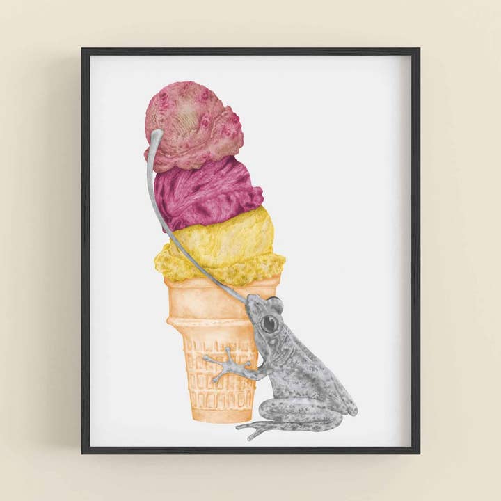 Central & Gus - Wholesale Art Print - Mon Treble Cuban Tree Frog Portrait Study 8 x 100