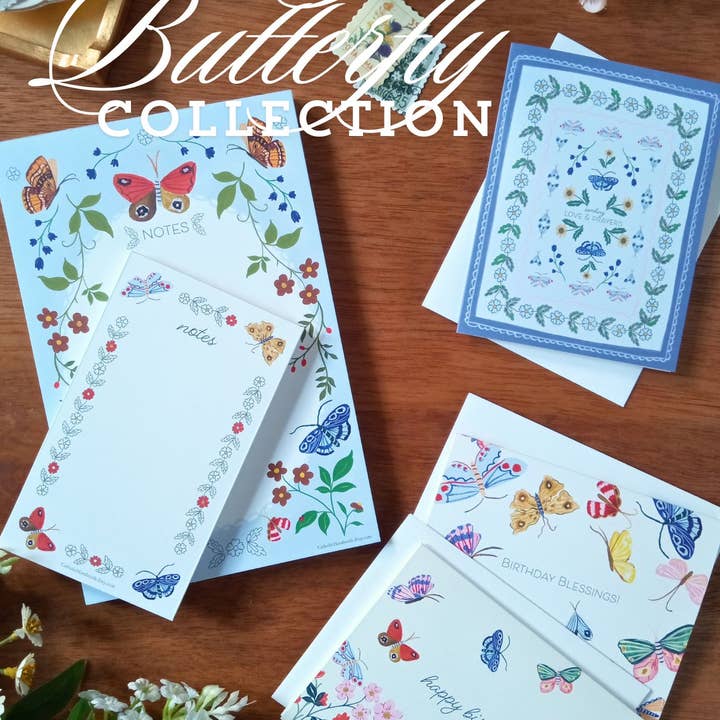 Catholic Handmade – wholesale Thank you card – (1055) Butterflies Thank You Greeting Card, Floral Butterfly3