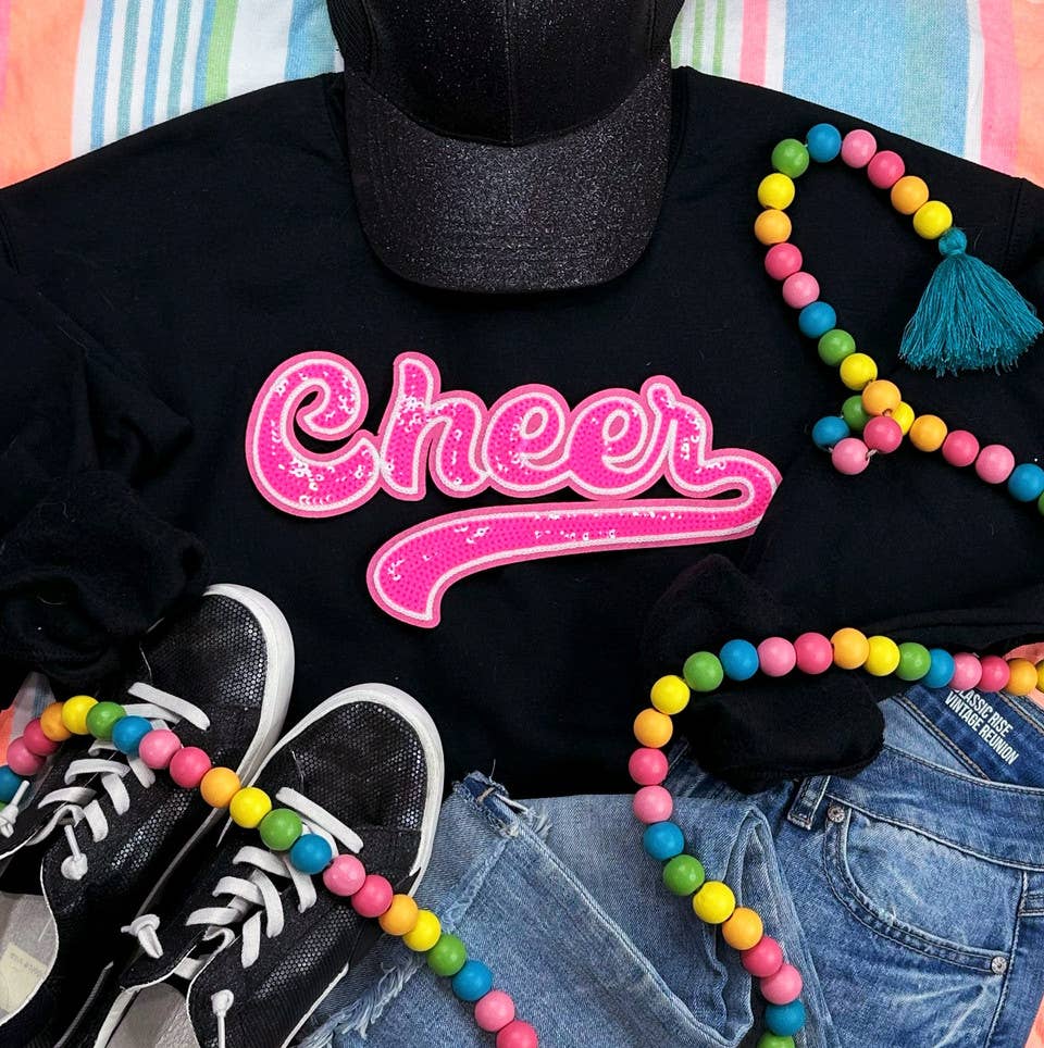Trendy Transfers - Wholesale Patch - PINK Cheer Sequin Patch0
