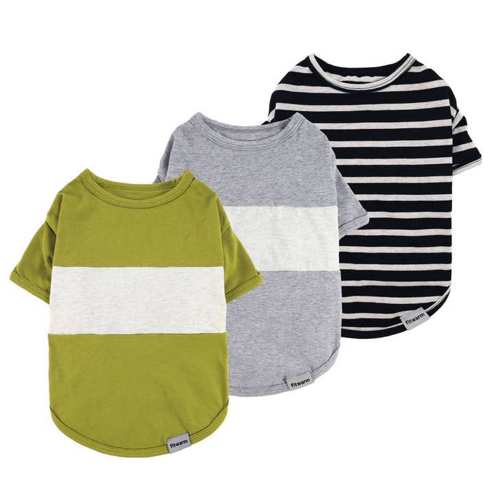 3 Pack Color Block Striped Shirt for wholesale by Fitwarm