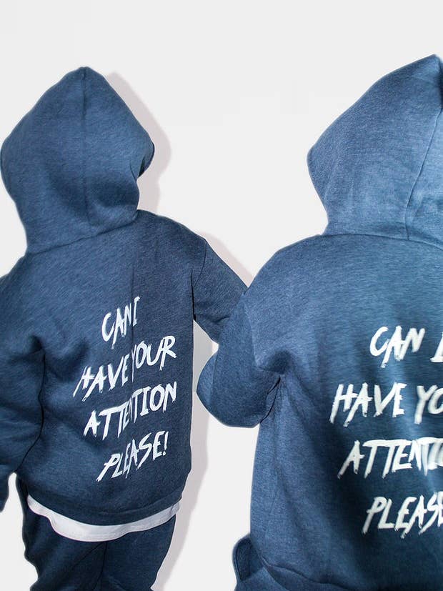 Blu Melange Hoodie for wholesale by Lilij Petit