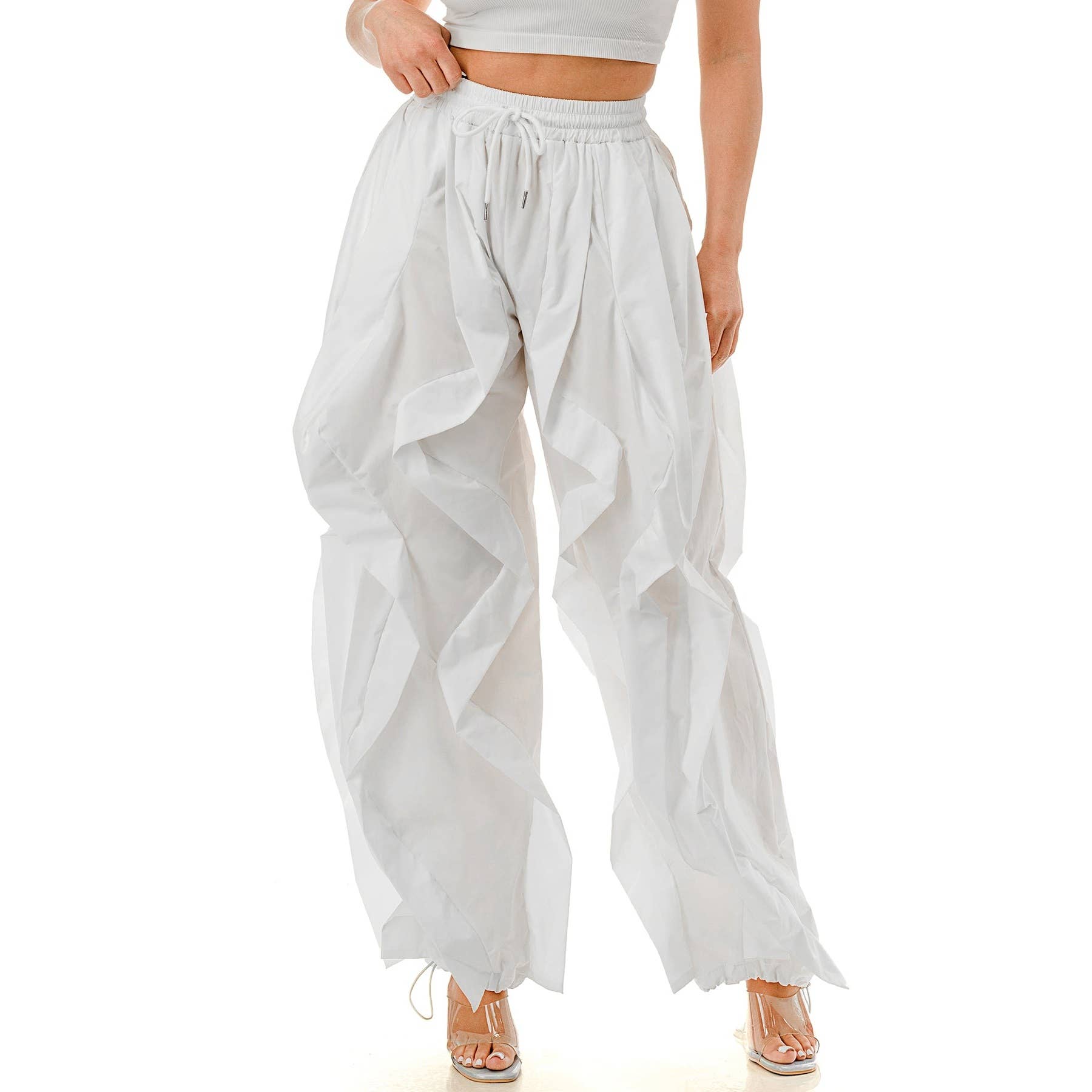 DORCAS – Engroshandel Bukser - Dame – Plus oversized bredbenede joggerbukser med flæser15